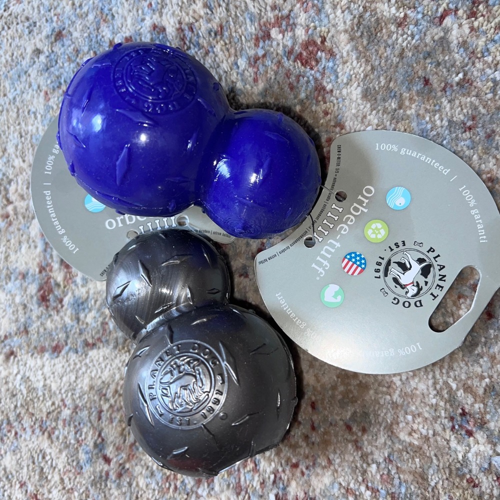 Planet Dog Orbee-Tuff Nook Durable Dog Chew Toy Lot of 2 Purple Gray Made in USA